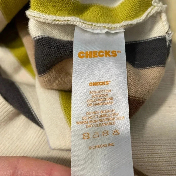 Checks Men’s Downtown Multi Stripe Button Down Cardigan Medium M Grandpa Retro - Picture 7 of 12